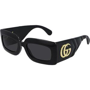Gucci Women's Rectangular Black Frame Sunglasses